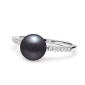 Inel cu perla naturala neagra din argint si cristale zirconiu DiAmanti SK21109R_B-G